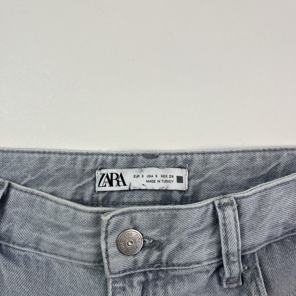 ZARA Denim Maxi Skirt S Light Wash Front Slit Boho Hippie Festival Ranch Modest - Picture 5 of 7